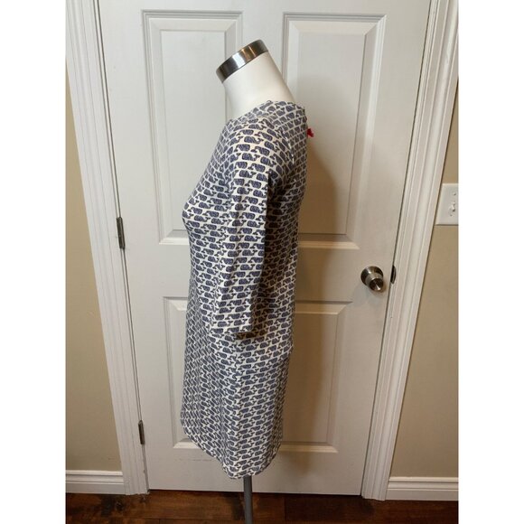 Vineyard Vines Girl’s Blue & White Whale Logo Mini Shift Dress, Size M - Picture 3 of 5